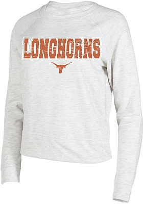 Texas Longhorns Womens Oatmeal Mainstream Crew Sweatshirt