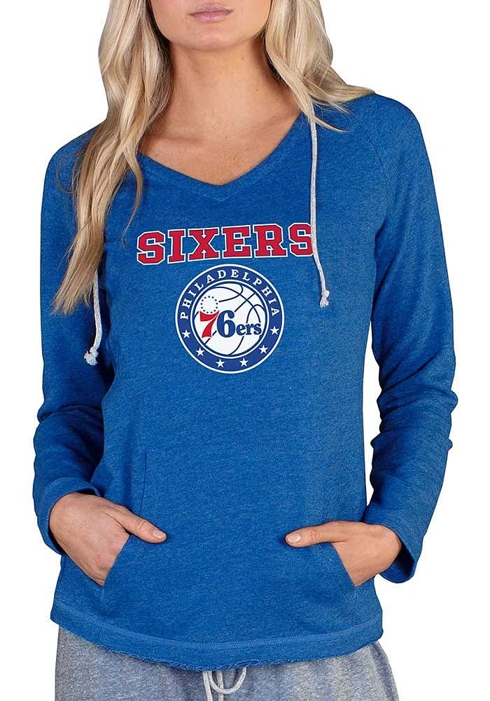 Concepts Sport Philadelphia 76ers Womens Blue Mainstream Terry Hooded Sweatshirt