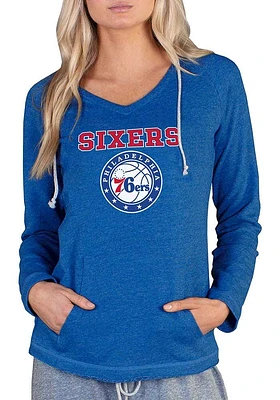 Concepts Sport Philadelphia 76ers Womens Blue Mainstream Terry Hooded Sweatshirt