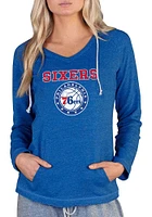 Concepts Sport Philadelphia 76ers Womens Blue Mainstream Terry Hooded Sweatshirt