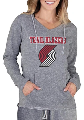 Concepts Sport Portland Trail Blazers Womens Grey Mainstream Terry Hooded Sweatshirt