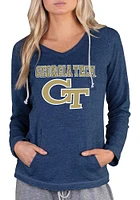 Concepts Sport GA Tech Yellow Jackets Womens Navy Blue Mainstream Terry Hooded Sweatshirt