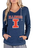 Womens Illinois Fighting Illini Navy Blue Concepts Sport Mainstream Terry Hooded Sweatshirt
