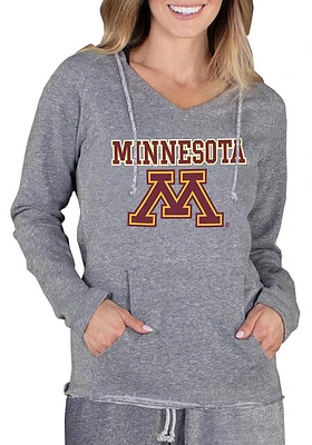 Womens Minnesota Golden Gophers Grey Concepts Sport Mainstream Terry Hooded Sweatshirt