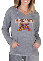 Womens Minnesota Golden Gophers Grey Concepts Sport Mainstream Terry Hooded Sweatshirt