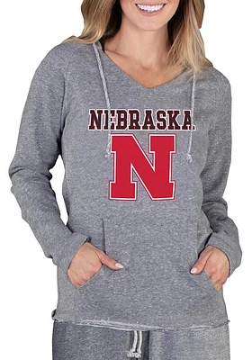 Womens Nebraska Cornhuskers Grey Concepts Sport Mainstream Terry Hooded Sweatshirt