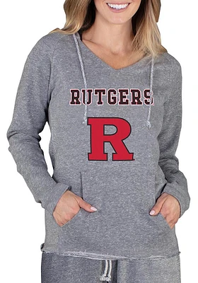Womens Rutgers Scarlet Knights Grey Concepts Sport Mainstream Terry Hooded Sweatshirt