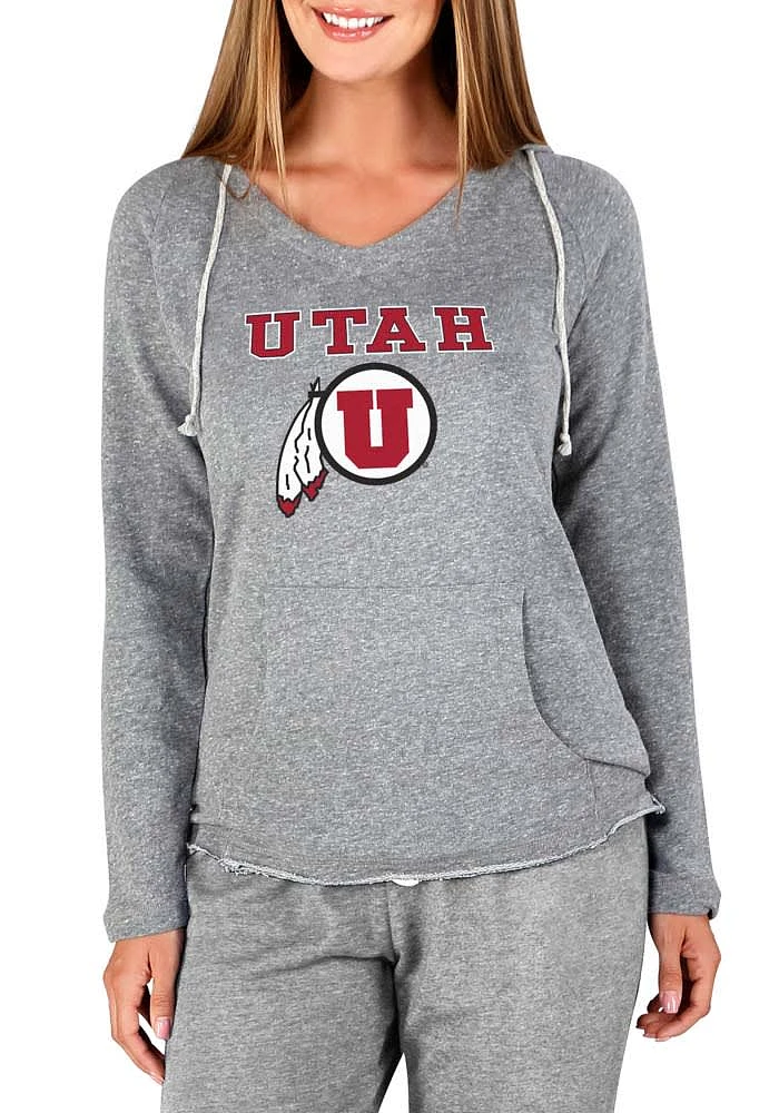 Concepts Sport Utah Utes Womens Grey Mainstream Terry Hooded Sweatshirt