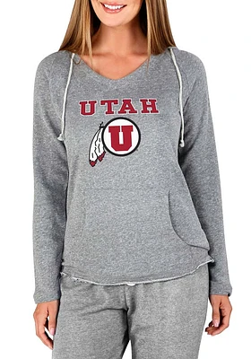 Concepts Sport Utah Utes Womens Grey Mainstream Terry Hooded Sweatshirt