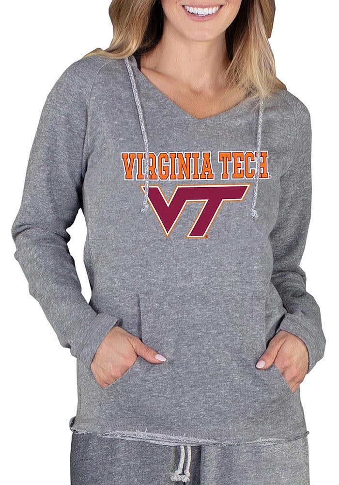 Concepts Sport Virginia Tech Hokies Womens Grey Mainstream Terry Hooded Sweatshirt