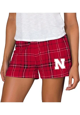 Womens Nebraska Cornhuskers Black Concepts Sport Ultimate Flannel Shorts