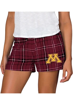 Womens Minnesota Golden Gophers Black Concepts Sport Ultimate Flannel Shorts