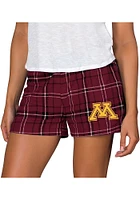 Womens Minnesota Golden Gophers Black Concepts Sport Ultimate Flannel Shorts