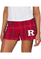 Womens Rutgers Scarlet Knights Black Concepts Sport Ultimate Flannel Shorts