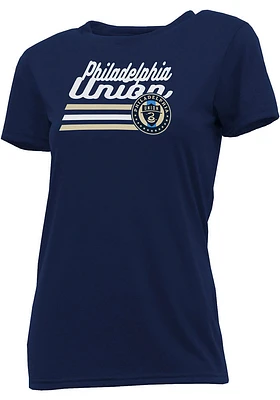 Philadelphia Union Womens Navy Blue Marathon Short Sleeve T-Shirt