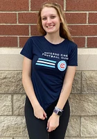 Chicago Fire Womens Navy Blue Marathon Short Sleeve T-Shirt