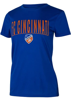 FC Cincinnati Womens Blue Script MARATHON Short Sleeve T-Shirt