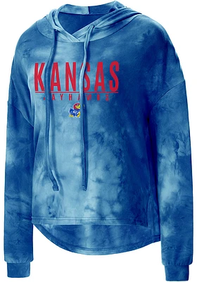 Concepts Sport Kansas Jayhawks Womens Blue Composite Design Hooded Sweatshirt
