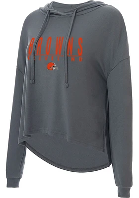 Concepts Sport Cleveland Browns Womens Charcoal Stacked Composite Hooded Sweatshirt