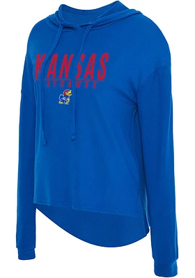 Concepts Sport Kansas Jayhawks Womens Blue Composite Hooded Sweatshirt