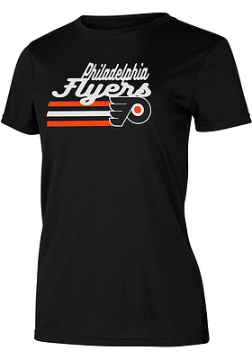 Philadelphia Flyers Womens Black Marathon Short Sleeve T-Shirt
