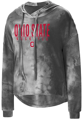 Ohio State Buckeyes Womens Charcoal Composite Detail Hooded Sweatshirt