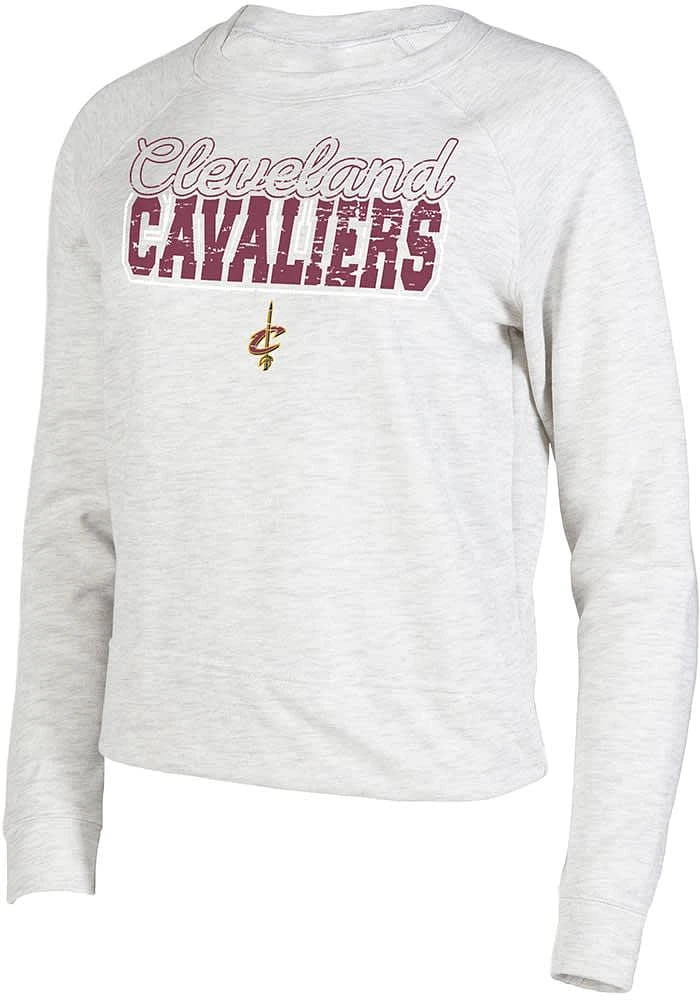 Cleveland Cavaliers Womens Oatmeal Mainstream Crew Sweatshirt
