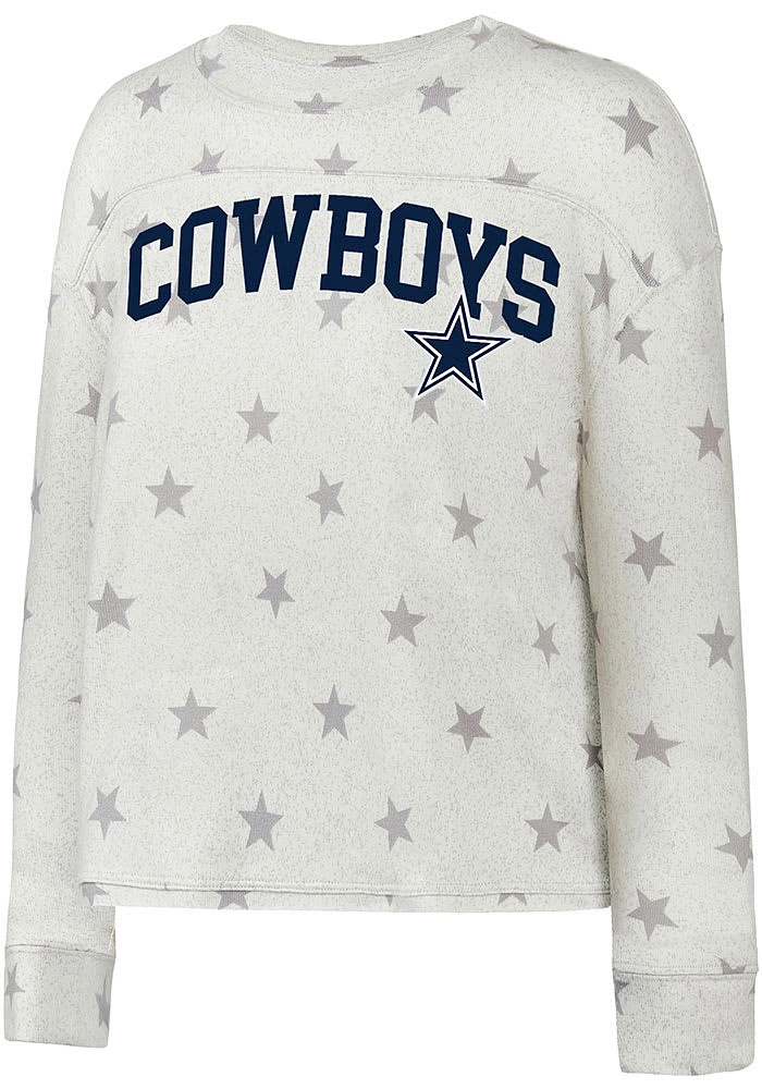 Dallas Cowboys Womens White Agenda Crew Sweatshirt