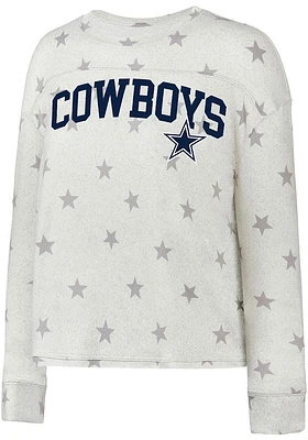 Dallas Cowboys Womens White Agenda Crew Sweatshirt