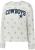 Dallas Cowboys Womens White Agenda Crew Sweatshirt