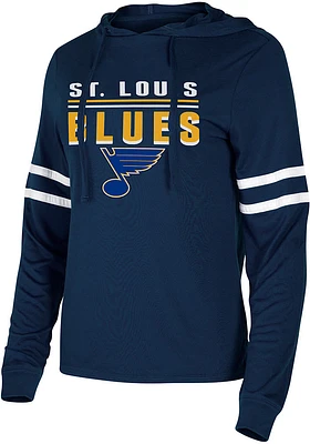 St Louis Blues Womens Navy Blue Marathon Hooded Sweatshirt