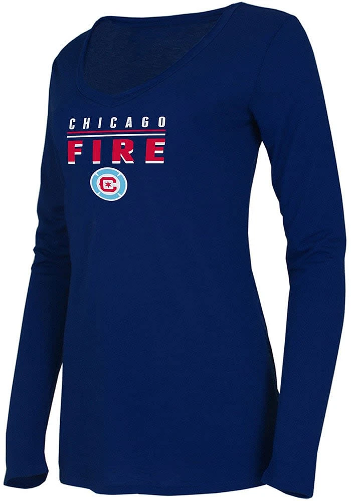 Chicago Fire Womens Navy Blue Marathon LS Tee