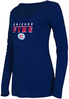 Chicago Fire Womens Navy Blue Marathon LS Tee