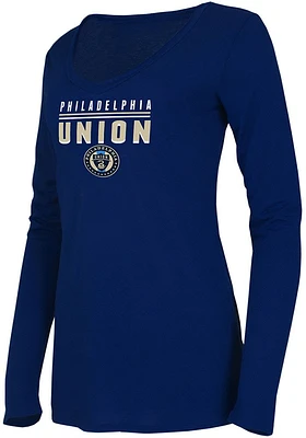 Philadelphia Union Womens Navy Blue Marathon LS Tee
