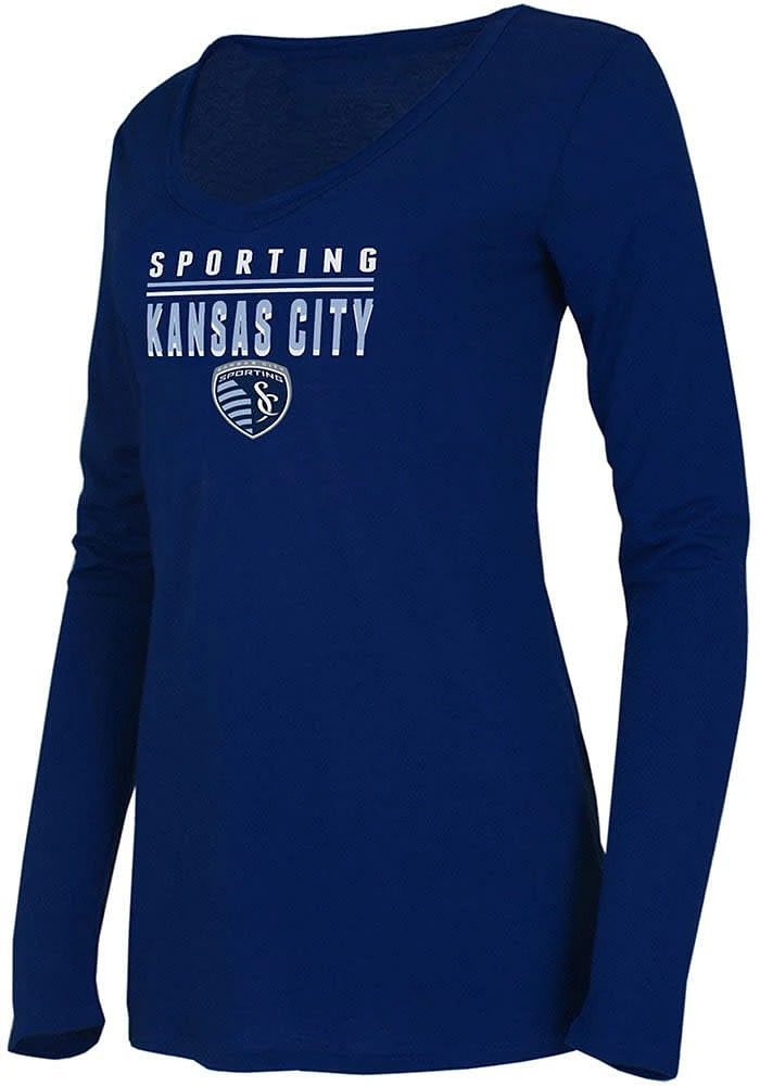 Sporting Kansas City Womens Navy Blue Marathon Style LS Tee