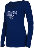 Sporting Kansas City Womens Navy Blue Marathon Style LS Tee