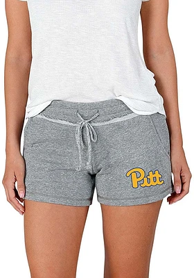 Concepts Sport Pitt Panthers Womens Grey Mainstream Terry Shorts