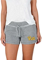 Concepts Sport Pitt Panthers Womens Grey Mainstream Terry Shorts