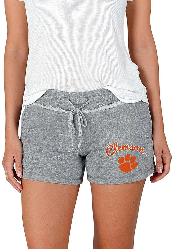 Concepts Sport Clemson Tigers Womens Grey Mainstream Terry Shorts