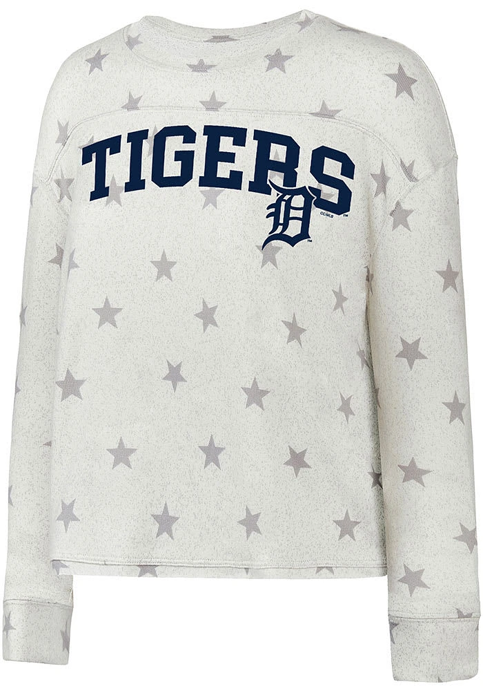 Detroit Tigers Womens White Agenda Crew Sweatshirt