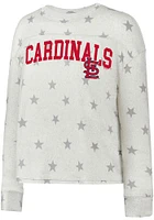 St Louis Cardinals Womens White Agenda Crew Sweatshirt