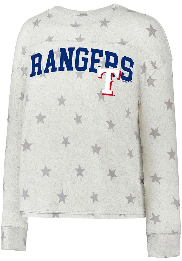 Texas Rangers Womens White Agenda Crew Sweatshirt