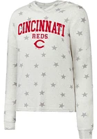 Cincinnati Reds Womens White Agenda Hooded Sweatshirt