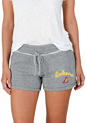 Concepts Sport Los Angeles Lakers Womens Grey Mainstream Terry Shorts