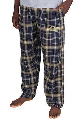 Concepts Sport GA Tech Yellow Jackets Mens Navy Blue Ultimate Flannel Sleep Pants