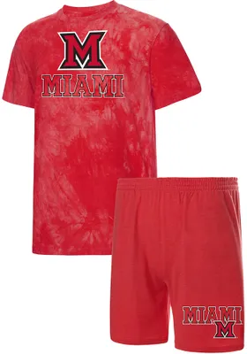 Miami RedHawks Mens Red Billboard Tie Dye Sleep Pants