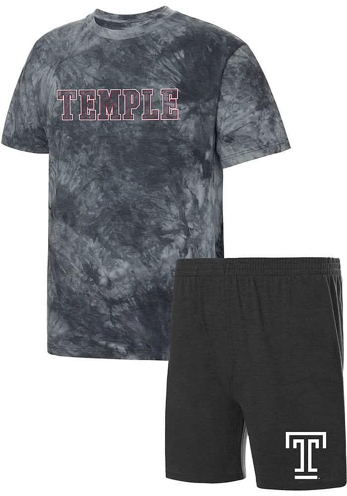 Concepts Sport Temple Owls Mens Charcoal Billboard Tie Dye Sleep Pants