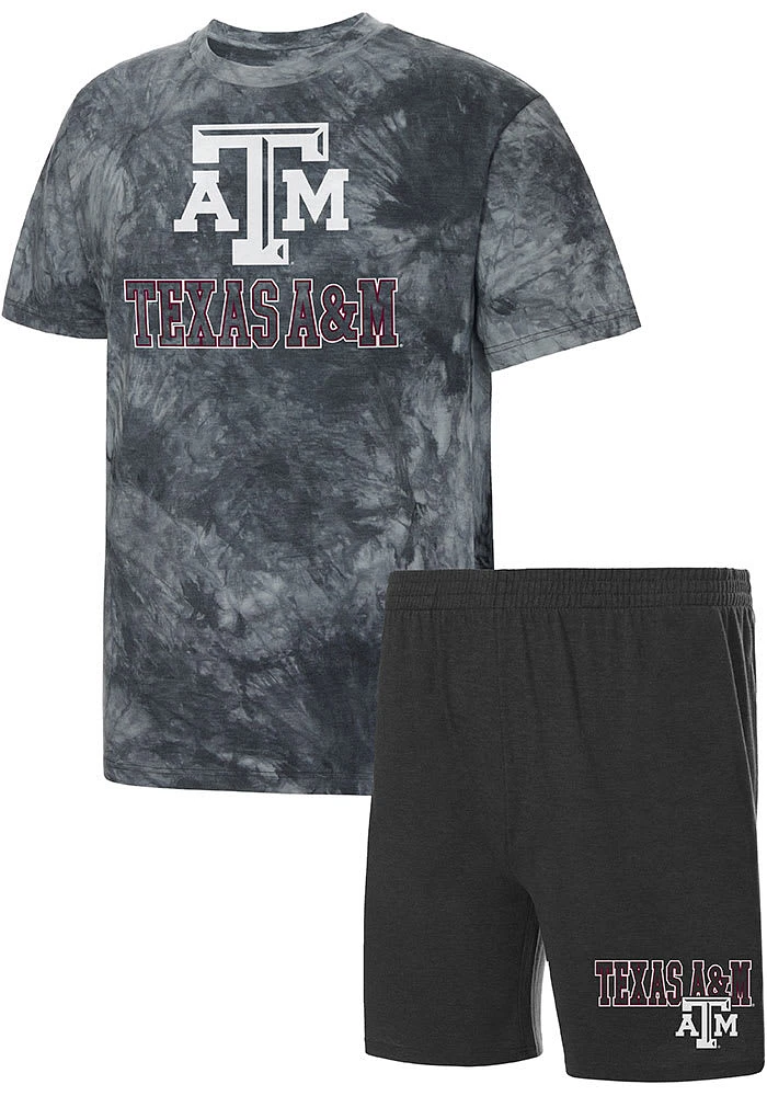 Texas A&M Aggies Mens Charcoal Billboard Tie Dye Sleep Pants