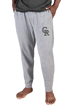 Concepts Sport Colorado Rockies Mens Grey Mainstream Cuffed Terry Sweatpants