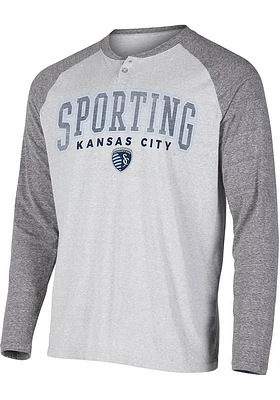 Concepts Sport Sporting Kansas City Grey Ledger Long Sleeve Fashion T Shirt